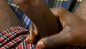 College Teen Jerks Massive Black Cock Oiled