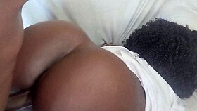 Fucking black American girlfriend with cum shining on big ass