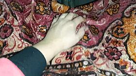 Girlfriend sneaks cunnilingus wake-up in our tent on Halloween—hairy beaver LICKS to ORGASM