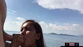 Why risk public eyes while your Asian teen girlfriend sucks that monster European cock outdoors?
