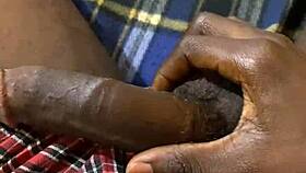 College Teen Jerks Massive Black Cock Oiled