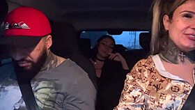 Petite 18yo's small tits sucked till cum in wet car pussy lick!