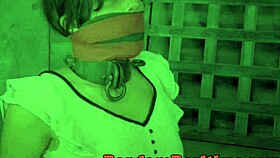 yo, watch this bdsm sub get tied to poles for rough dildo domination