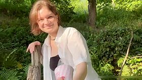 I feed cute young nympho ice cream then fuck her outdoors rough