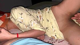 a horny wife sneaks into the room and shares the bed for fun
