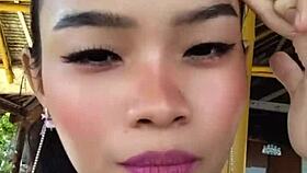 omg look at this beauty talkin while showin her huge dildo asian style
