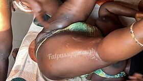Cheating Ebony BBW Wife Bent Over Doggystyle Creampied Hard Squirts First Time