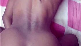 ebony babe kneels sucks boss cock then doggystyle pounded