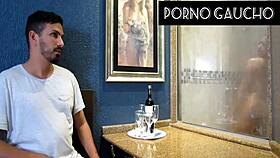 In the steamy SAUNA, jhennicris dj teases with her BIG NATURAL TITS—voyeur's delight from o sulista