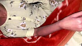 a horny wife sneaks into the room and shares the bed for fun