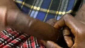 College Teen Jerks Massive Black Cock Oiled