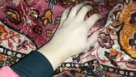 Girlfriend sneaks cunnilingus wake-up in our tent on Halloween—hairy beaver LICKS to ORGASM