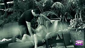 Spying Tight Blonde Masturbates Then Takes Hard Outdoor Pounding