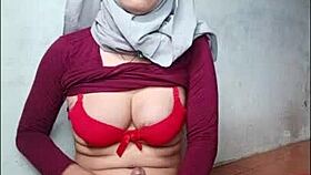 hijab shemale bounces on dildo anal ride till explosive cum