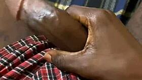 College Teen Jerks Massive Black Cock Oiled