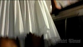 spy cam catches hot blonde upskirt skirt hidden voyeur teasing panties