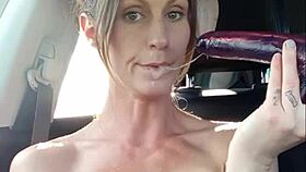 hey check vanessa hastings gagging on dildo in car
