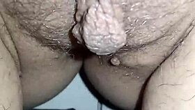 Teasing hairy Italian milf's big pregnant pussy