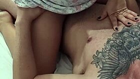 wake up sexy wife in sheer nightie no panties drippin wet for cock ride