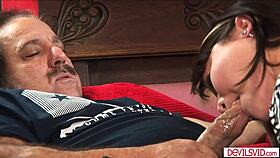 hairy asian milf licked and fucked by older man