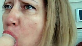 Blonde Milf Slave Sucks POV Dildo in BDSM Roleplay Begging for Mature Submission Toys