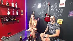 Corno watches liberal wife take cock and ass slaps bent over in boteco humiliation quickie