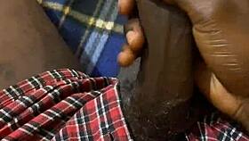 College Teen Jerks Massive Black Cock Oiled