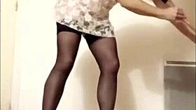 hey check this french maid slave spanking her tits outdoors wild!
