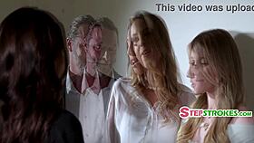 Homeless girl joins family group licking pussy affair