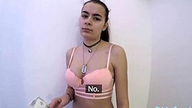 PUBLIC AGENT fucks RUSSIAN STUDENT shaved pussy in stairwell hardcore POV