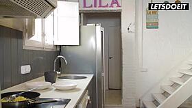 I can't resist this busty brunette milf's big natural tits on our sneaky tinder fuck date