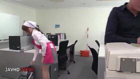 asian office lady chihiro akino deepthroats for juicy creampie in hardcore jav