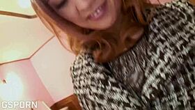 A couple enjoys cowgirl doggystyle creampie sex with elegant Japanese woman in Tokyo.