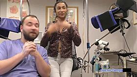 Dr Tampa's Latex Gloved Miss Mars Smuggles Big Tits Pussy in Handcuffed POV