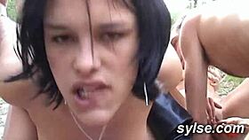 Amateur French lesbians caught fucking in car by firemen!
