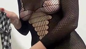 hired this sexy latina maid in tight dress couldn't hold back voyeur lust