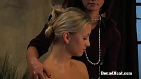 blonde teen maid shaves body wash before femdom mistress session