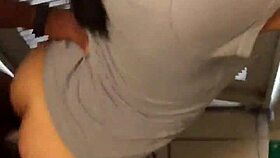 laundry room quickie creampie fills her tight pussy