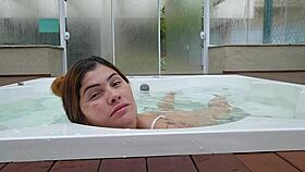 Exhibitionist Flashes in Hotel Jacuzzi for Married Man's Bold Play