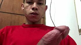my brazilian... uh... monster cock... goin' off... huge cumshots everywhere