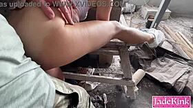 Pervert Worker Pounds Me Bent Over Construction Site