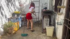 Irresistible Big Ass Babe Bent Over Balcony for Hard Doggystyle