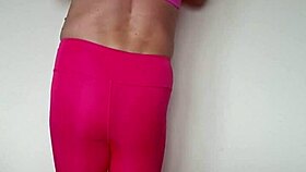 check out misr4's tight pink leggings workout close up from jul 20 sexy update!