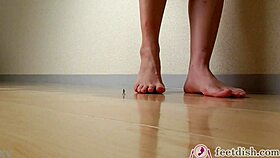 miach crushes barefoot in feetdish vol 3 showing off her huge fetish soles
