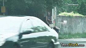 pick up hot european hitchhiker teen for intense pov reality sex