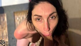 shower blowjob builds to milf orgasm explosion