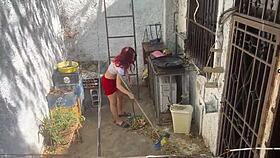 Irresistible Big Ass Babe Bent Over Balcony for Hard Doggystyle