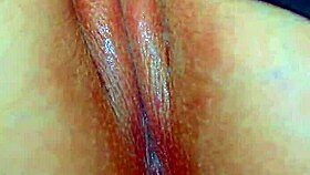 oh yeah her puffy pussy takes that glass dildo deep!