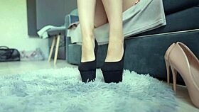check out these perfect heels on sexy stocking legs