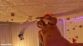 Blonde Babe Misssvikki Sucks Monster Cock Through Sheer Gloryhole Fabric